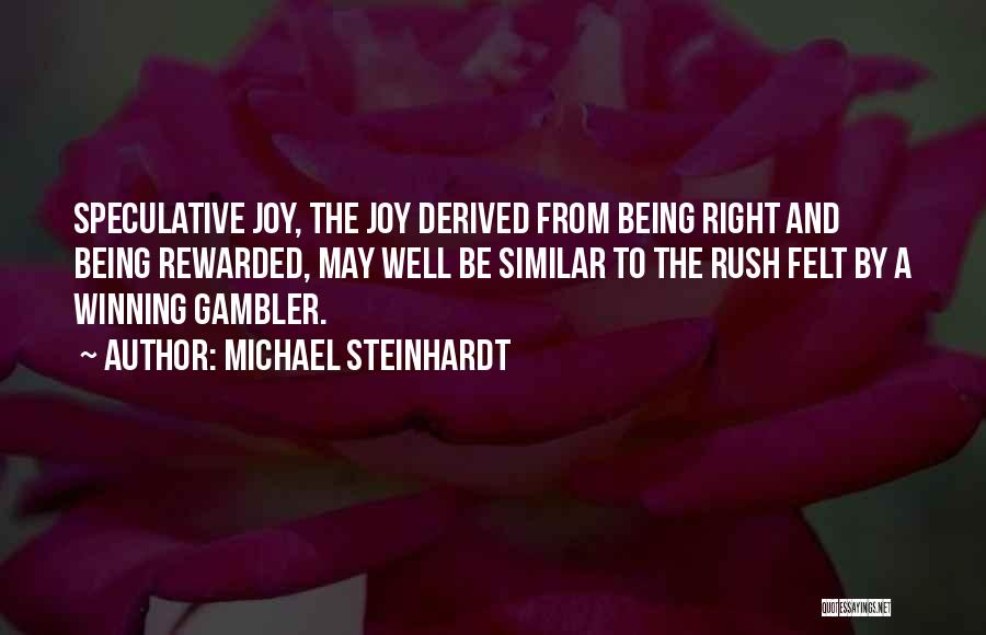 Being Rewarded Quotes By Michael Steinhardt