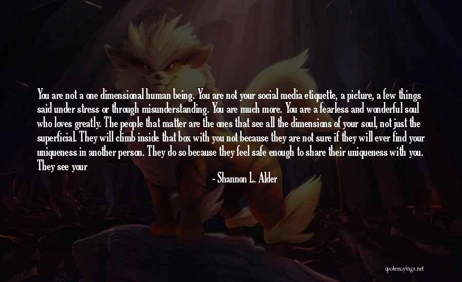 Being Safe Quotes By Shannon L. Alder