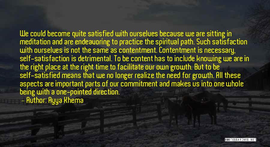 Being Satisfied And Content Quotes By Ayya Khema