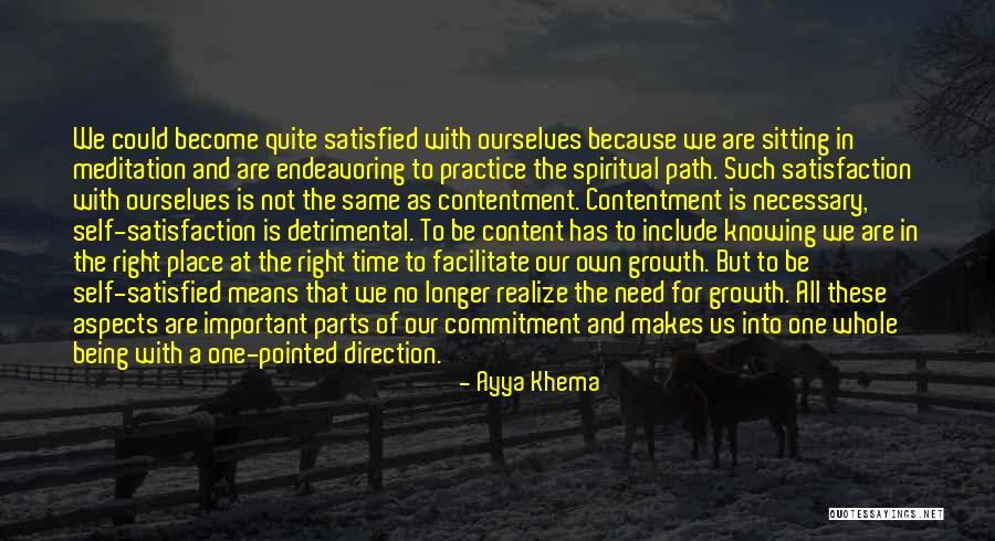 Being Satisfied And Content Quotes By Ayya Khema