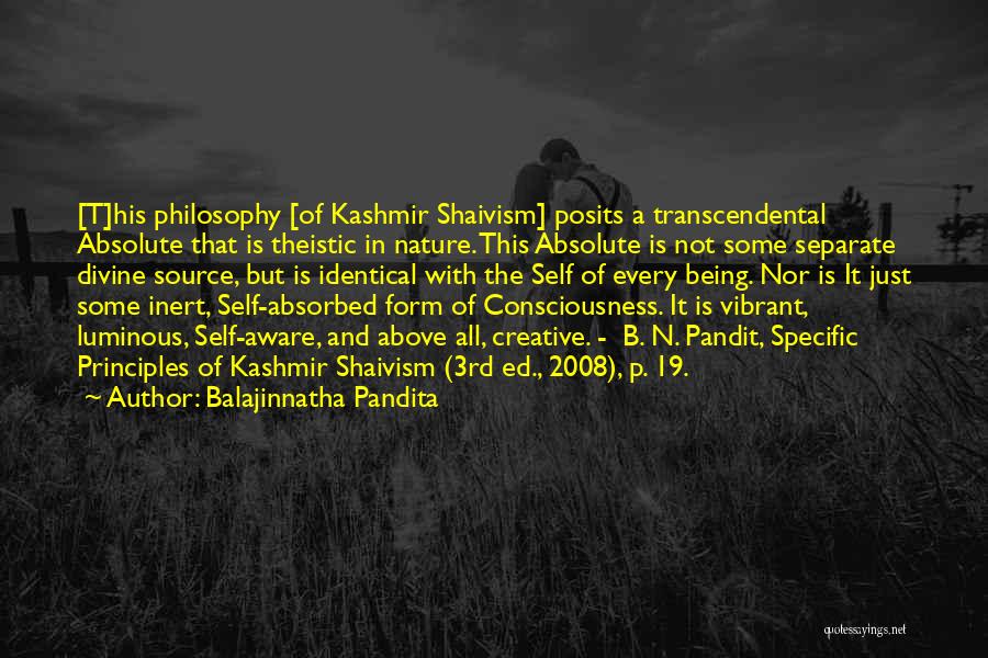 Being Self Aware Quotes By Balajinnatha Pandita