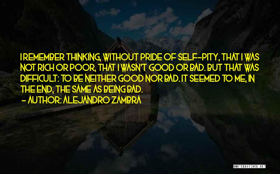 Being Self Pity Quotes By Alejandro Zambra