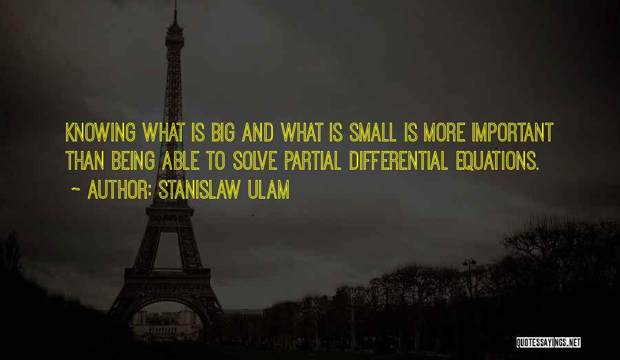 Being Small But Important Quotes By Stanislaw Ulam