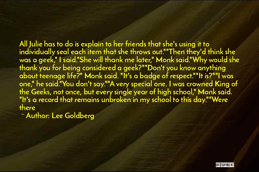 Being Special To Me Quotes By Lee Goldberg