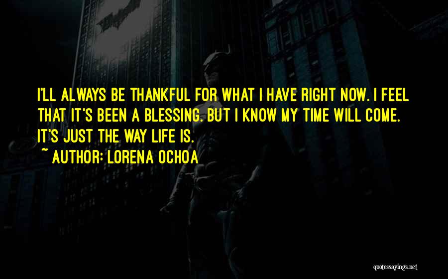 Being Thankful For Your Life Quotes By Lorena Ochoa
