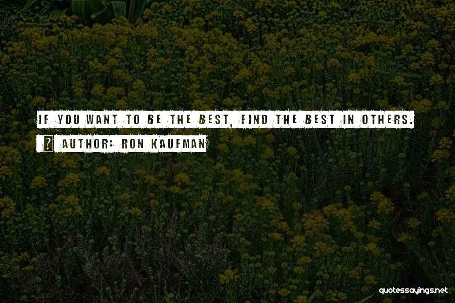 Being The Best Quotes By Ron Kaufman