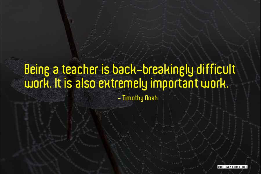 Being The Best Teacher Quotes By Timothy Noah