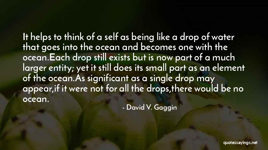 Being The One Quotes By David V. Gaggin