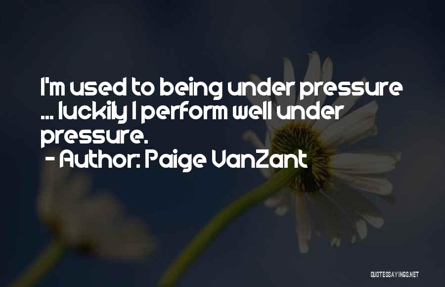 Being Under Pressure Quotes By Paige VanZant