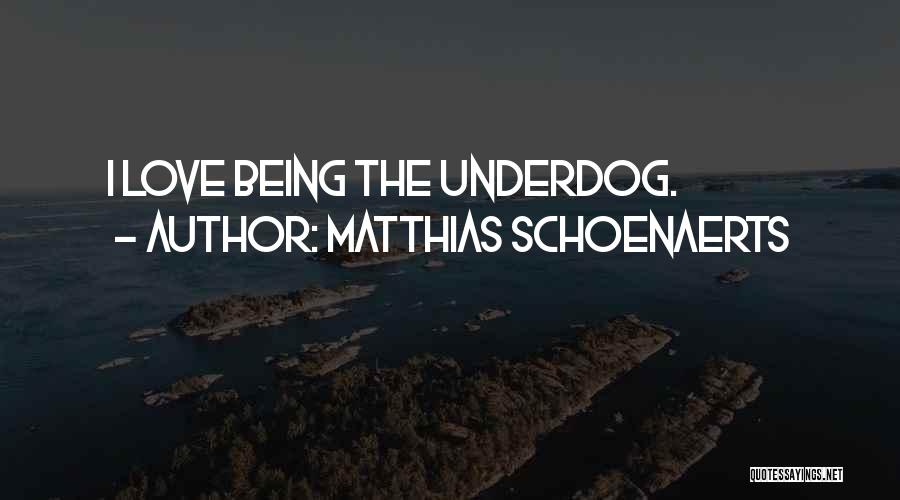 Being Underdog Quotes By Matthias Schoenaerts