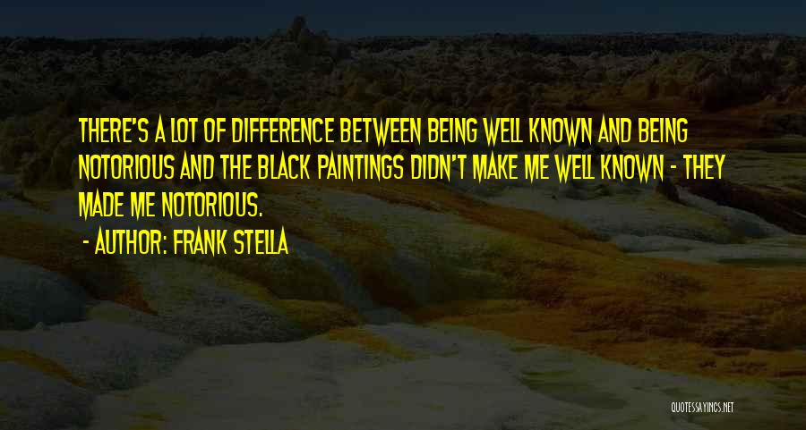 Being Well Known Quotes By Frank Stella