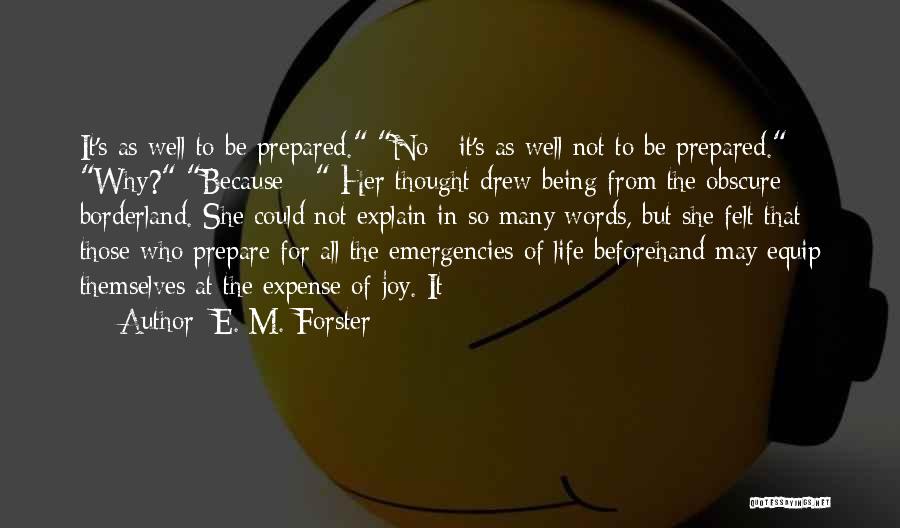 Being Well Prepared Quotes By E. M. Forster