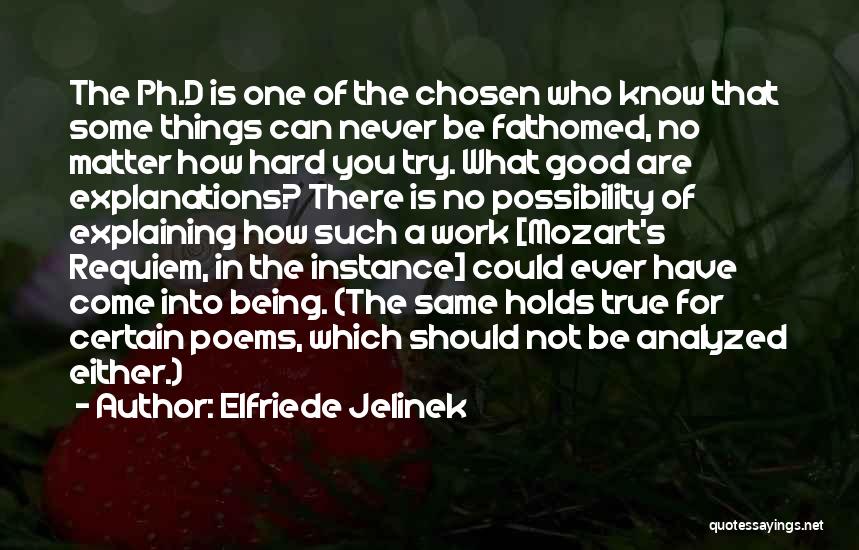 Being Who You Are Not Quotes By Elfriede Jelinek