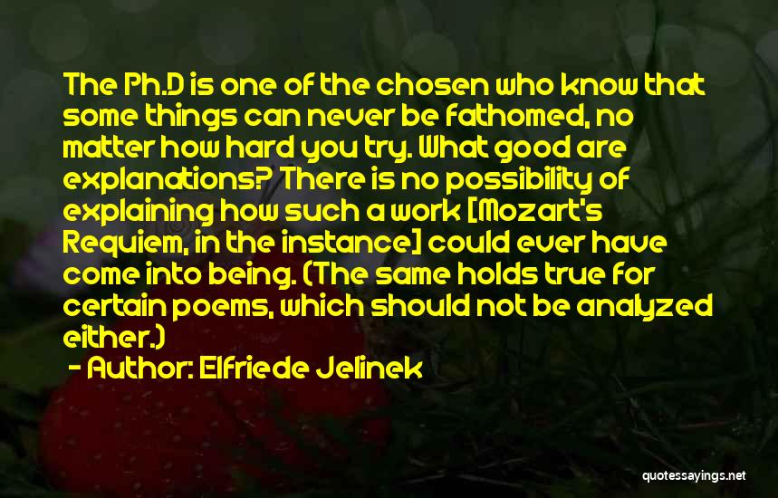 Being You No Matter What Quotes By Elfriede Jelinek