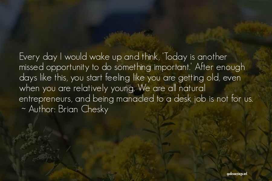 Being Young And Feeling Old Quotes By Brian Chesky