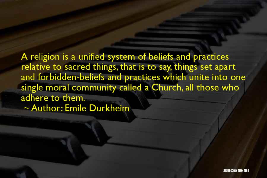 Beliefs And Religion Quotes By Emile Durkheim