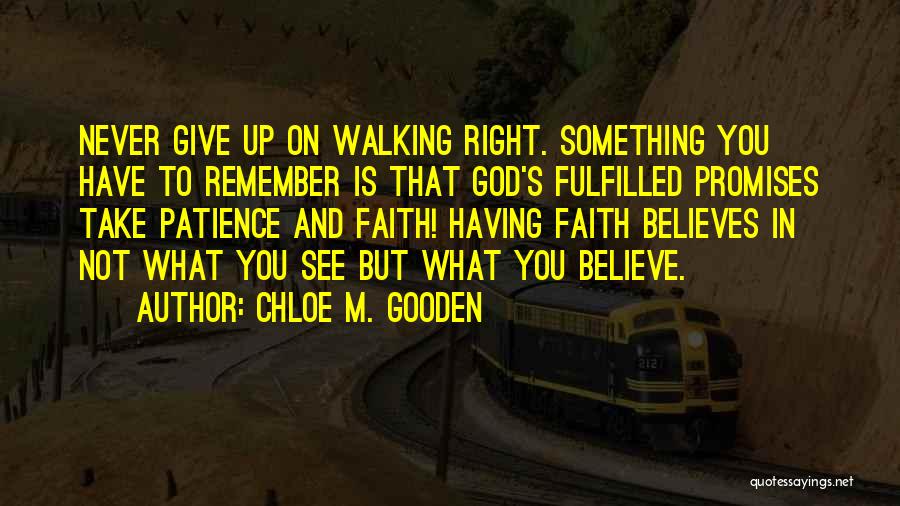 Believe And Have Faith Quotes By Chloe M. Gooden