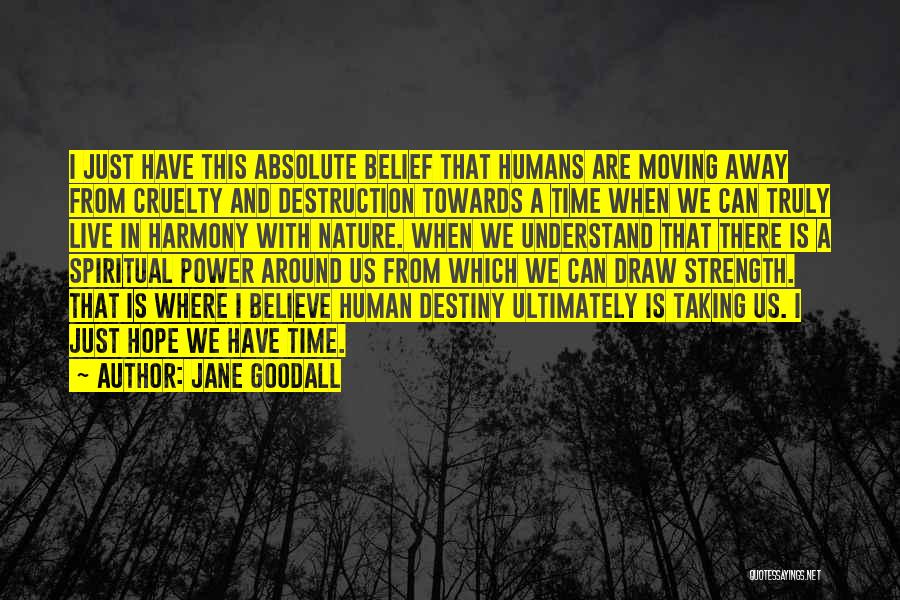 Believe In Destiny Quotes By Jane Goodall