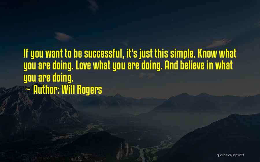 Believe In What You Are Doing Quotes By Will Rogers