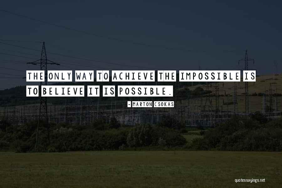 Believe To Achieve Quotes By Marton Csokas