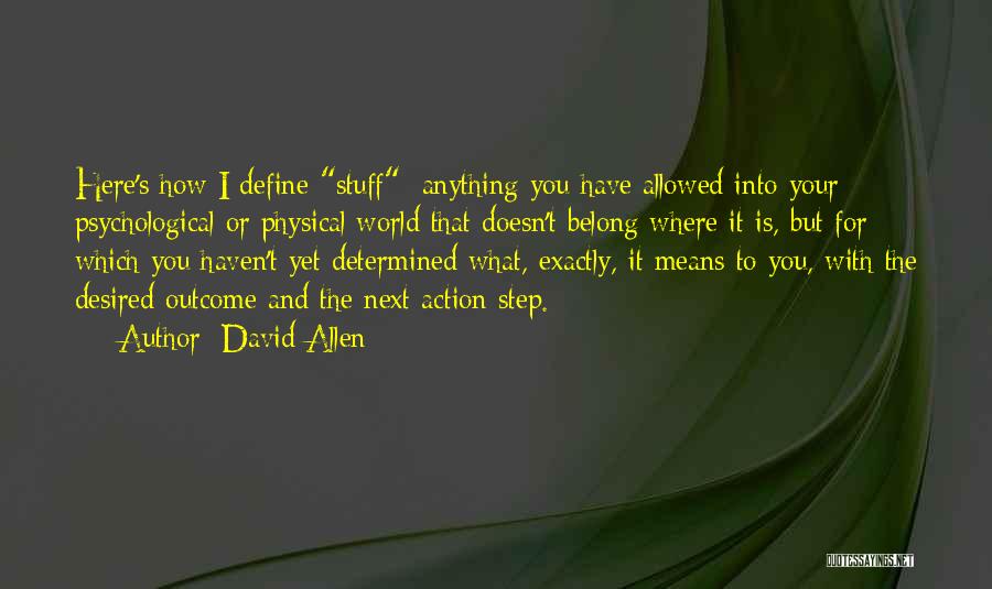Belong To The World Quotes By David Allen