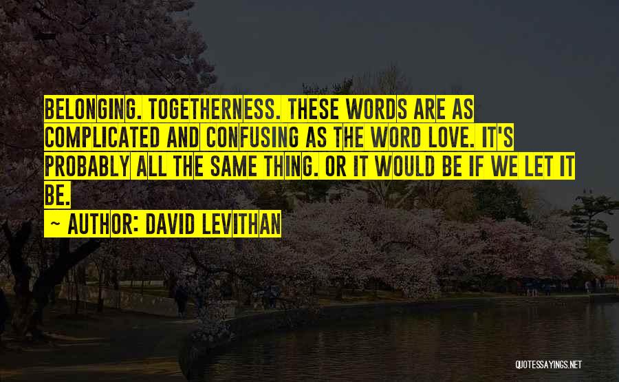 Belonging Somewhere Quotes By David Levithan