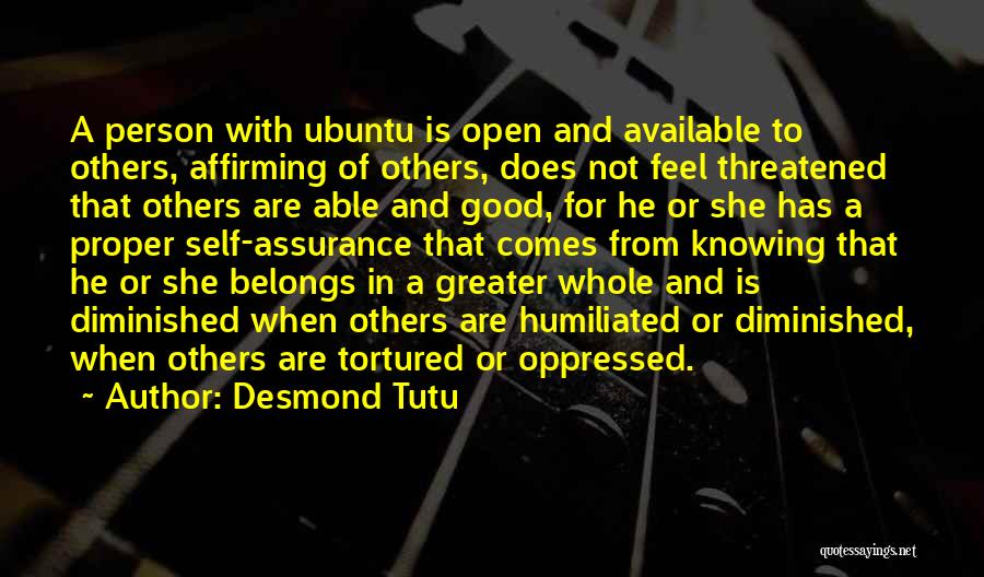 Belonging To A Community Quotes By Desmond Tutu