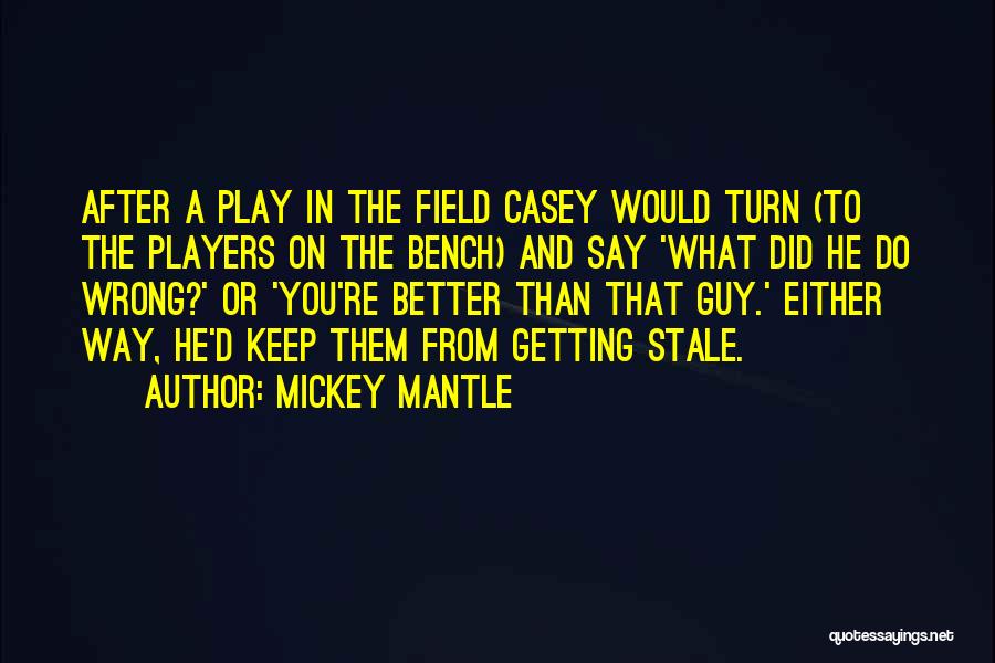 Bench Quotes By Mickey Mantle