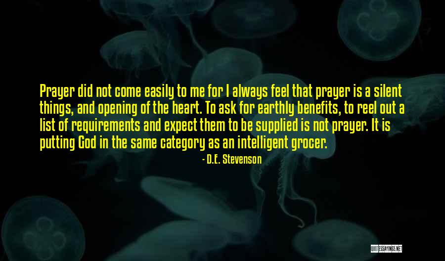 Benefits Me Quotes By D.E. Stevenson Benefits Me Quotes By D.E. Stevenson