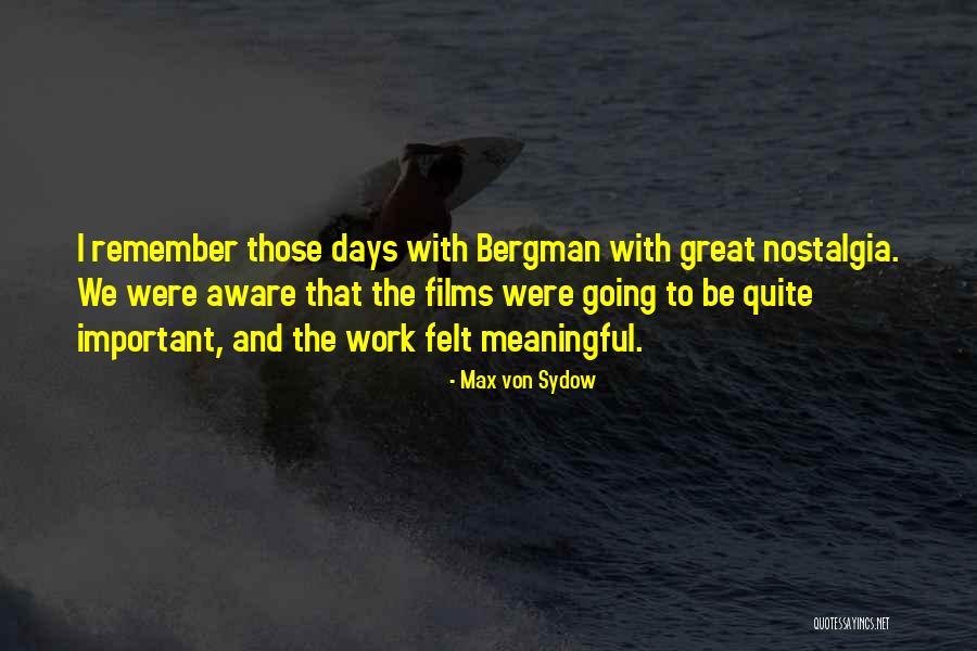 Bergman Quotes By Max Von Sydow