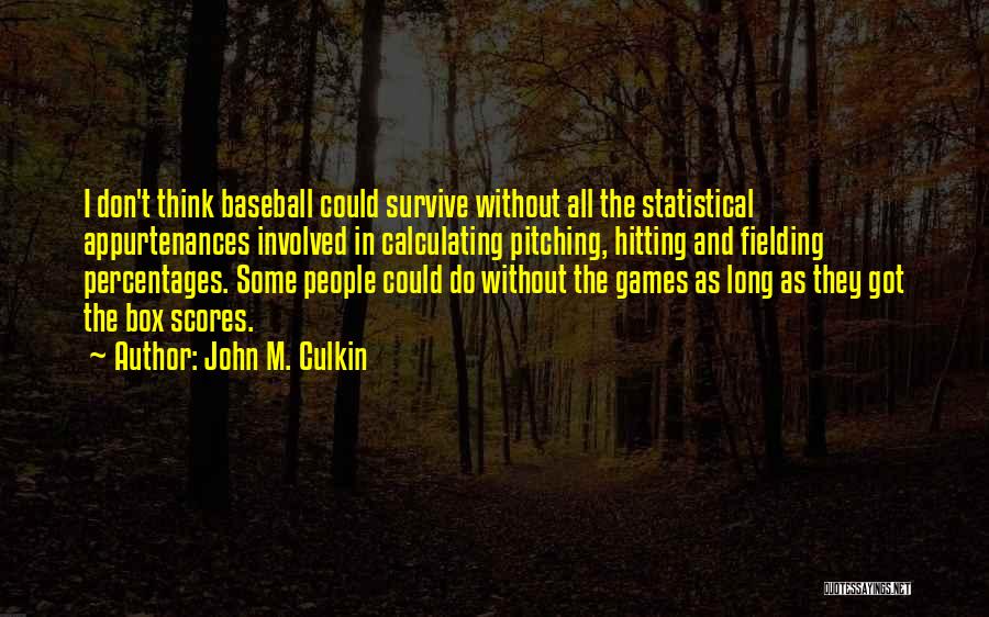 Best Baseball Hitting Quotes By John M. Culkin