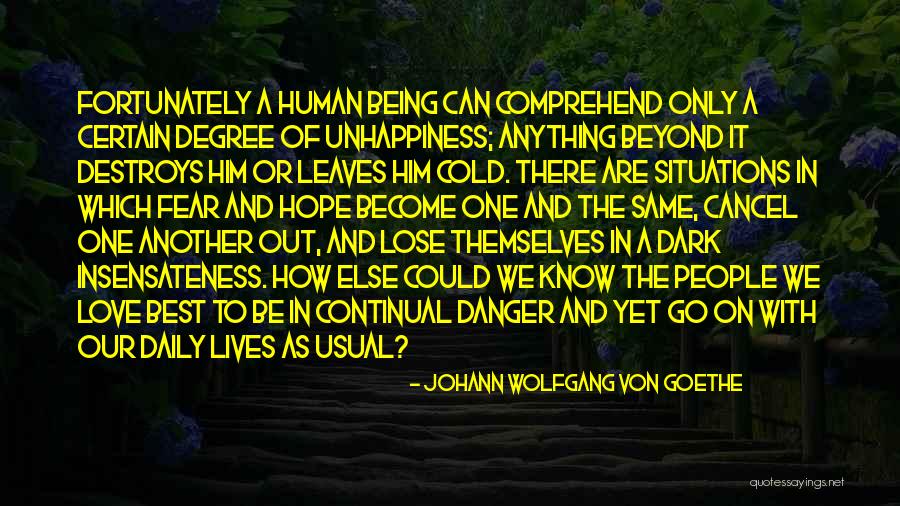 Best Being Human Quotes By Johann Wolfgang Von Goethe