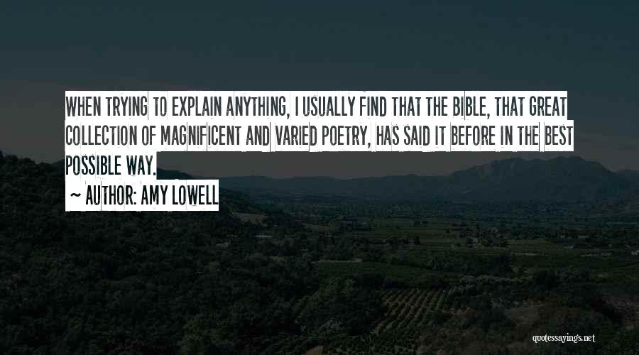 Best Bible Quotes By Amy Lowell