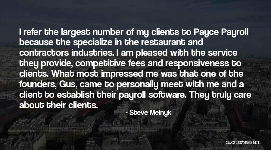 Best Client Service Quotes By Steve Melnyk