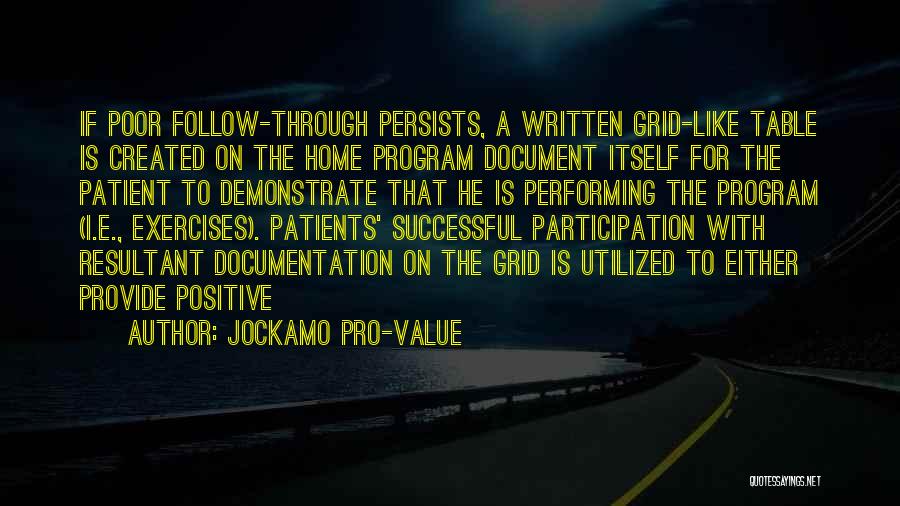 Best Documentation Quotes By Jockamo Pro-Value