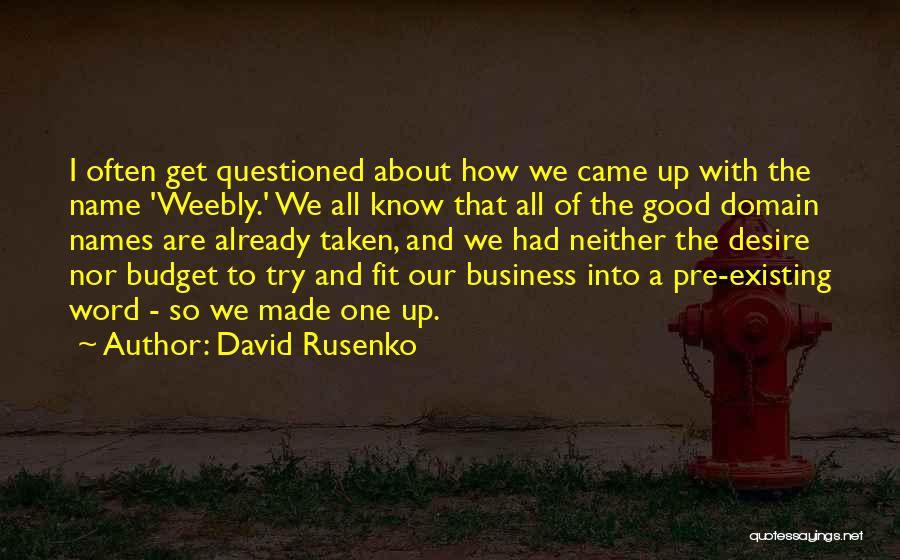 Best Domain Name Quotes By David Rusenko