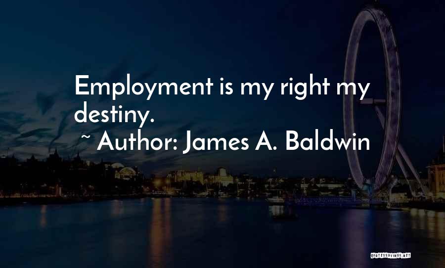 Best Employment Quotes By James A. Baldwin