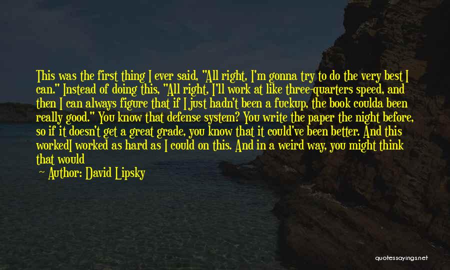 Best Ever Good Night Quotes By David Lipsky