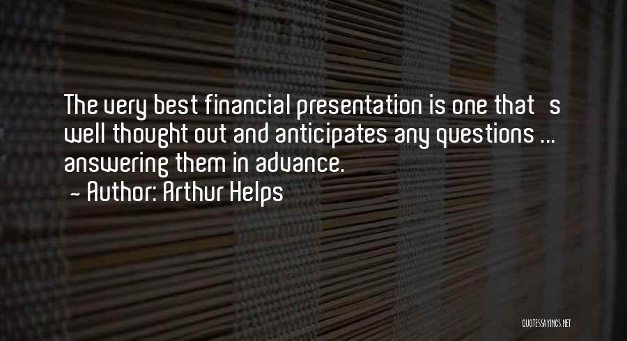 Best Financial Quotes By Arthur Helps