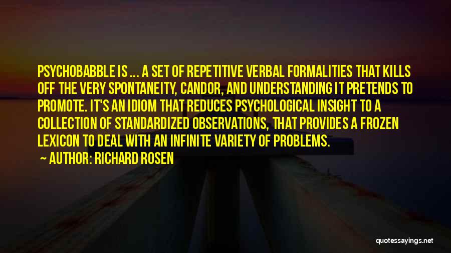 Best Formalities Quotes By Richard Rosen