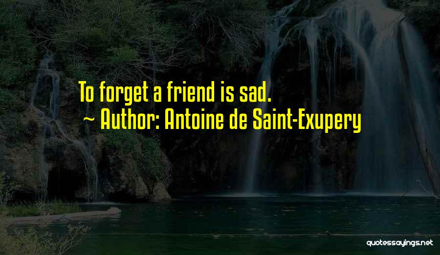 Best Friend Forget Quotes By Antoine De Saint-Exupery