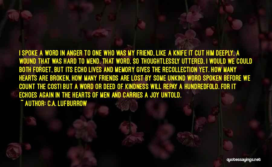 Best Friend Forget Quotes By C.A. Lufburrow