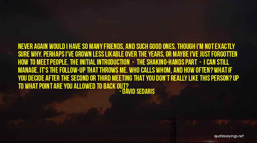 Best Friends Meet Again Quotes By David Sedaris