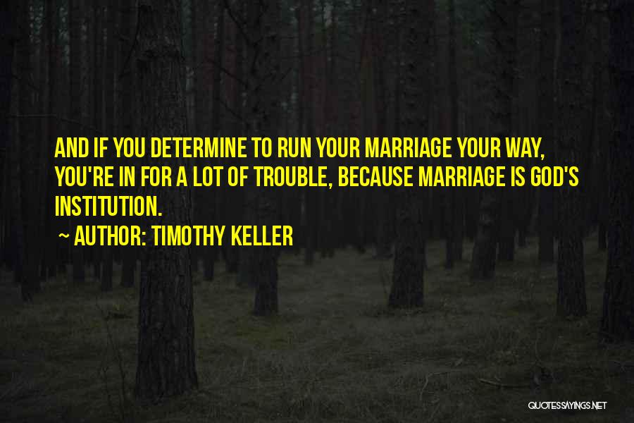 Best Institution Quotes By Timothy Keller