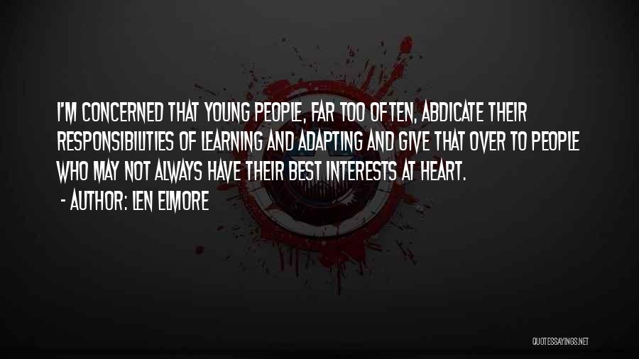 Best Interests At Heart Quotes By Len Elmore