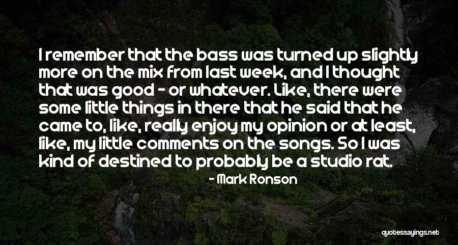 Best Little Mix Song Quotes By Mark Ronson