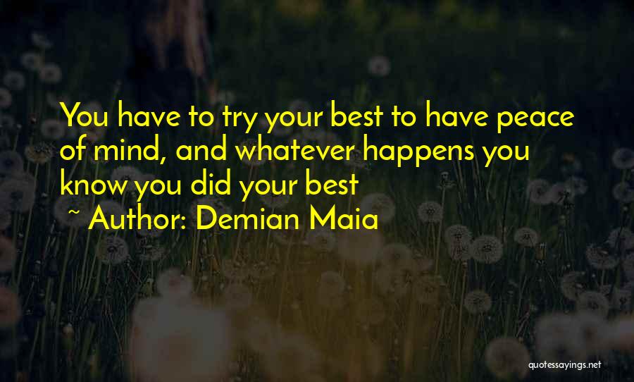 Best Peace Of Mind Quotes By Demian Maia