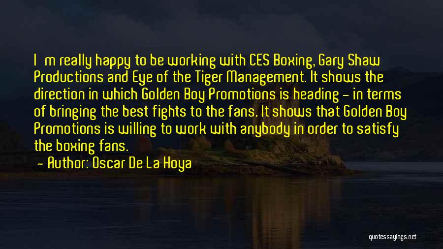 Best Promotions Quotes By Oscar De La Hoya