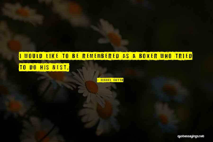 Best Remembered Quotes By Miguel Cotto