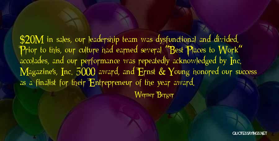 Best Sales Performance Quotes By Werner Berger